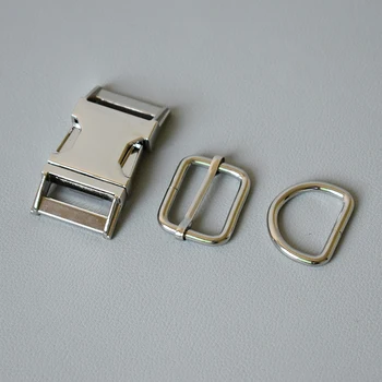 10 Rinkiniai（Metalo Sagtis+Reguliuoti Sklendėmis+D Ring Set) Mažmeninės prekybos, Padengtą Metalo 25mm 