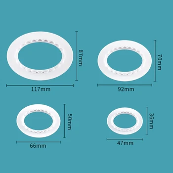 4pcs/set Ovalo formos Slapukus Cutter Konditerijos Priemonė, Plastikiniai Minkštas Tortas Dekoravimo Pelėsių