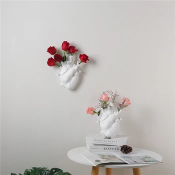 Italijos seletti dervos Širdies Vaza stalinės lempos dizaineris širdies vaza kabinti sienos žibintai Valentino dienos dovanų Šiaurės Apdailos Dovana