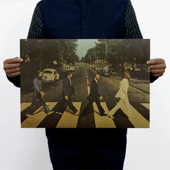 Kirsti Gatvių / Kelių Abbey Road / Muzikos Roko Grupė Classic / Kraft Paper/ Retro Plakato / Dekoratyvinis Dažymas 51x35.5cm