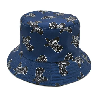 2021 Naujas Mados Vasaros Juoda Zebra galvos Dryžuotas Spausdinti Kibirą Skrybėlės Grįžtamasis Žvejys Kepurės Moterims, Vyrams, Panama Gorras