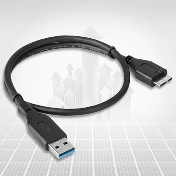 USB 3.0 Duomenų Kabelis Vyrų Konverteris Didelės Spartos USB3.0 AM MICRO B Male Kabelio su Adapteriu Konverteris Išorinį Kietąjį Diską Diskas HDD