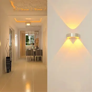 Vidaus LED Sienos Lempos Puslankiu, Aliuminio Dekoro Namų svetainė, Miegamasis, Laiptų Koridorius Lovos Prieškambario Modernus Sieninis Žibintas