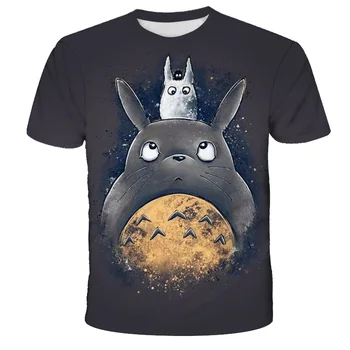 2021 Mano Kaimynas Totoro Berniukų ir Mergaičių Camisetas T-shirt 3D Spausdinimo Dizainą, Kawaii Hayao Miyazaki Šieno T-shirt Animacinių filmų Vaikams Drabužių