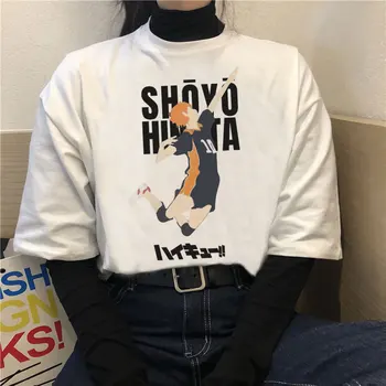 Japonų anime, tinklinis paauglys streetwear kawaii Harajuku moteriški marškinėliai hip-hop viršūnės vasarą 2021 