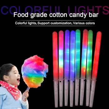 Cotton Candy Spurgų Spalvinga Žėrintis Šviesos Medvilnės Saldainiai Lazdos Cotton Candy Baras Medvilnės Karamelinis Stick