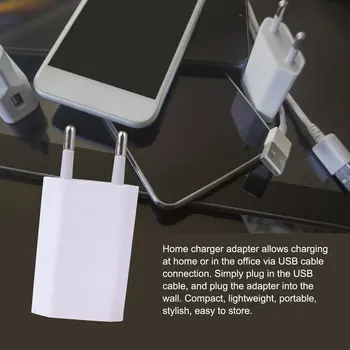 USB Sieninis Įkroviklis Įkroviklio Adapteris 5V 1A Vieną USB lizdą Greito Įkroviklio Lizdas, skirtas iPhone 7/6S/6S Plius/6 Plius