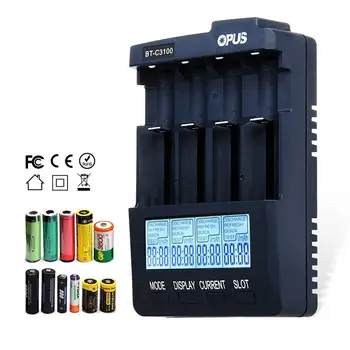 Baterijos Kroviklis Opus BT-C3100 V2.2 Skaitmeninis Pažangi 4 Slots AA/AAA, LCD Baterijos Kroviklis Opus BT - C3100 V2.2 r57