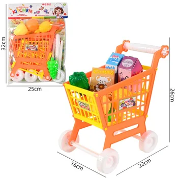 Juokingi mini pirkinių krepšelis vaisių ir daržovių modelis apsimesti žaisti vaikams, vaikams žaisti puzzle namas žaislas kalėdų mergaičių dovana