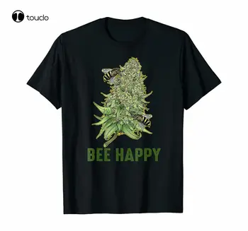 Bičių Laimingas Piktžolių Kanapių, Marihuanos Tee Marškinėliai