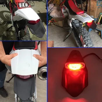 Universalus Motociklas LED Uodega Light&Sparnas Galinis Stop Enduro užpakalinis Žibintas Honda XR230 XR250 XR400 XR125 xr 250 400
