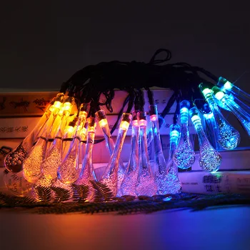 20 30 LED Vandens Lašas Saulės Pasakos Lauko String Šviesos Lempa Terasa ir Sodas Vestuvių Dekoravimo Kalėdų Atostogų Šaliai Dekoro
