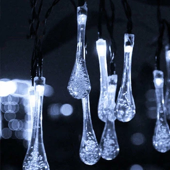 20 30 LED Vandens Lašas Saulės Pasakos Lauko String Šviesos Lempa Terasa ir Sodas Vestuvių Dekoravimo Kalėdų Atostogų Šaliai Dekoro