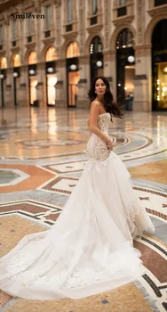 Smileven Naujo Dizaino Undinė Vestuvių Suknelės Sweetheratneck Nėrinių Vestuvių Suknelė Boho Stiliaus Vestuves Nuotakos Suknelė 2021