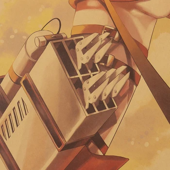 Klasikinis Ataka Titan Plakatai Japonų Anime Kraftpopieris Kambarys, Baras Namų Meno Dekoratyvinis Dažymas Siena Lipdukas 50.5x35cm