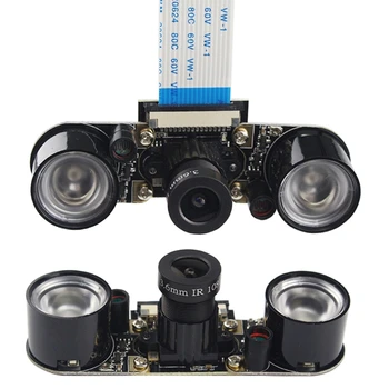 5MP Aviečių Pi 4 Fotoaparato Židinio Reguliuojamas Naktinio Matymo Kamera + infraraudonųjų SPINDULIŲ Jutiklį, Šviesos, Aviečių Pi 4 Modelis B/3B+/3B/Nulis