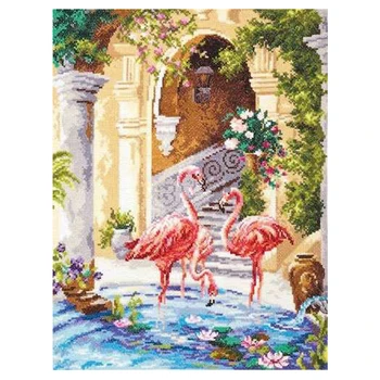 Aukso Rinkimas Prašmatnus Skaičiuojami Kryželiu Rinkinys, Rožinis Flamingas Tvenkinys Turkija ChIgla 64-02 GERAI