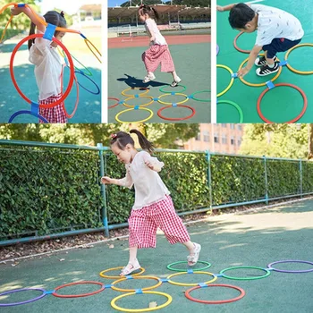 Lauko Įdomus Žaidimas Šokinėja Žiedas Darželio Grotelės Šuolis Žiedas Nustatyti Žaislai Hopscotch Peršokti Prie Tinklo Vaikų Mokymo Įrangą