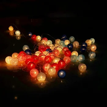 6M 40 LED Medvilnės Girliandą Kamuoliukus Šviesos String Kalėdų, Velykų Lauko Kabo Šalies Kūdikių, Vaikų Kambarys, Lova Pasakų Žibintai Papuošalai