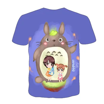Marškinėlius Naujas 2021 M. Vasarą Totoro Kawaii Vaikų Drabužiai Berniukams, Mergaitėms, Tshirts Juokingas Animacinių filmų T-shirt Mados Anime 4-14 Metų