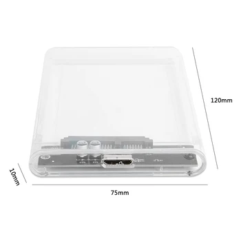 Plastikinės Skaidrios HDD SSD Atveju 2,5 colio SATA 3 USB Kietojo Disko Gaubto Namų Kompiuterio Saugumą Dalys