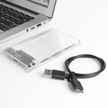 Plastikinės Skaidrios HDD SSD Atveju 2,5 colio SATA 3 USB Kietojo Disko Gaubto Namų Kompiuterio Saugumą Dalys