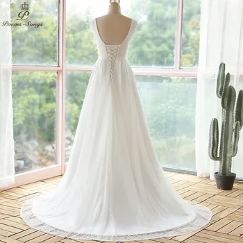 Elegantiškos linijos stiliaus nėrinių vestuvių suknelės nuotakos suknelė vestidos de novia chalatas de mariee vestuvių suknelė