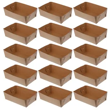 50 Vnt 1 Set Lankstymo Maisto Dėžės Ekologiškas Pakavimo Dėžutės, Vienkartiniai Kraft Popieriaus Kepimo, Kepti Bulvių Kamuoliukus Dėklas Pakavimo Dėžutė