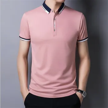 2021New vasaros aukštos kokybės vyriški polo marškinėliai atsitiktinis socialinio verslo trumpas rankovėmis vyriški marškiniai atvartas polo marškinėliai