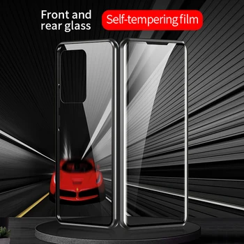 Magnetinio adsorbcijos metalo case for Samsung Galaxy S20 Ultra S8 S9 S10 Plius A50 A70 A51 A71 Pastaba 10 8 9 stiklinį dangtelį telefono dėklas