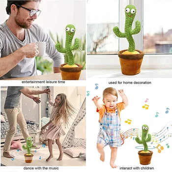 Juokinga Šokių Kaktusas Žaislas Elektros Įdaryti Augalų Žaislas Juokinga Purtyti Šokių Pliušinis Lėlės Ankstyvojo Lavinimo Žaislas Vaikams Dropshipping