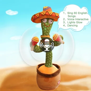 Juokinga Šokių Kaktusas Žaislas Elektros Įdaryti Augalų Žaislas Juokinga Purtyti Šokių Pliušinis Lėlės Ankstyvojo Lavinimo Žaislas Vaikams Dropshipping