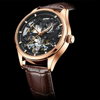 AULANG 2021 Sporto Automatinis laikrodis Vyrams degintis Mechaninis laikrodis atsparus Vandeniui ažūrinės figūrinių Sapphire Kristalas Rankiniai Laikrodžiai Vyrams