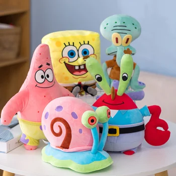 Anime Cartoon Sponge Žvaigždė Sraigių, Krabų Pliušinis Žaislas, Squidward Čiuptuvai Patrick Star, Pliušinis Žaislas Iškamšos Pagalvės Lėlės
