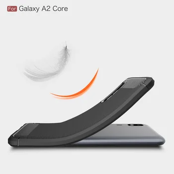 Kolpler soft case for Samsung Galaxy A2 Core atveju Anglies Pluošto Tekstūros, minkštos TPU Silikono buferio ANT galinio dangtelio A2 Core atveju