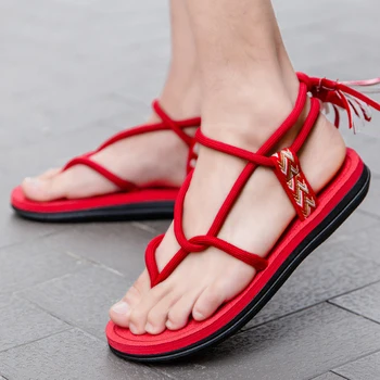 Vasarą vyrams būdingą sandalai Romos vėjo lauko basutės strap-on sandalai vyriški batai miestų laisvalaikio paplūdimio sandalai kempingas