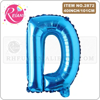Mėlyna Laimingas Gimtadienio balionai Vestuvių dekoracijos, balionai 40 colių Abėcėlė Folija Laišką balionas vaikams baby shower prekes
