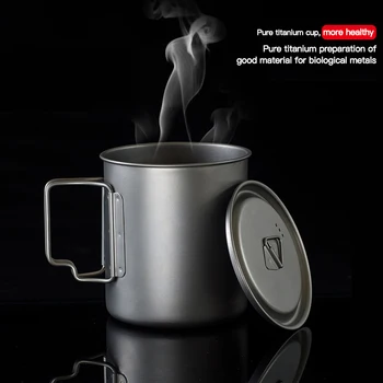 Naujausias Patvarus Kavos Puodelis Titano Drinkware Kavos Puodelį, Namų Lauko Kempingas Iškylą Ultralight Nešiojamų Aukštos Kokybės