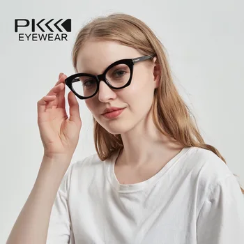 TF5456 cat eye drugelis TF akinius mėlyna šviesa akiniai, akinių rėmeliai acetatas moterų moterų recepto trumparegystė akinių rėmeliai