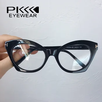TF5456 cat eye drugelis TF akinius mėlyna šviesa akiniai, akinių rėmeliai acetatas moterų moterų recepto trumparegystė akinių rėmeliai