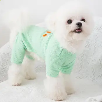 Šunų drabužius, Šunų Jumpsuit Išsiuvinėti Ruoželiniu Burbulas Dizaino Medvilnės Pavasario Minkštas Pet Drabužiai ultra plonas kvėpuojantis už Šuniuką 2021