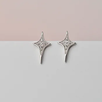 925 Sterling Silver Crystal Kryžiaus Žvaigždė Stud Auskarai Moterims, Vaikams Vestuvių Dovana Moters pendientes eh142