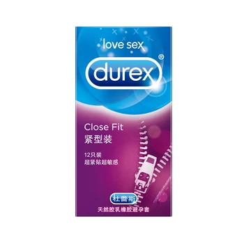 Durex Close Fit Prezervatyvai 49mm mažo Dydžio Prezervatyvas 12pcs Griežtesnė Natūralaus Latekso Penio Movos Vyras ir Moteris Suaugusiųjų Sekso Produktus