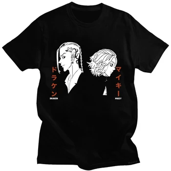 Karšto Japonų Anime Tokyo Revengers Mikey Draken Grafinis Tees Viršūnes Marškinėlius Vyras
