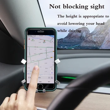 Už Tesla Model 3 2018 2019 2020 Automobilio, Mobiliojo Telefono Laikiklis Išmaniojo telefono Turėtojas Mount GPS Navigacijos Stovas Laikiklis su Oro Išleidimo Įrašą