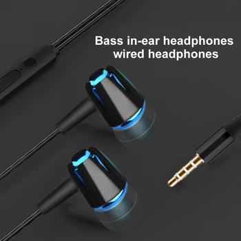 Naujas Atvykimo Universalus Normalus/Šviesos Vielos Heavy Bass In-ear 3.5 mm, Muzikos, Sporto Ausinės su Mikrofonu ausinės