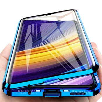 X3poco atveju 360 dvipusis stiklo magnetinės flip telefonas, dangtelis xiaomi pocophone poco x3 pro x3pro x 3 nfc nfs apsaugos coque