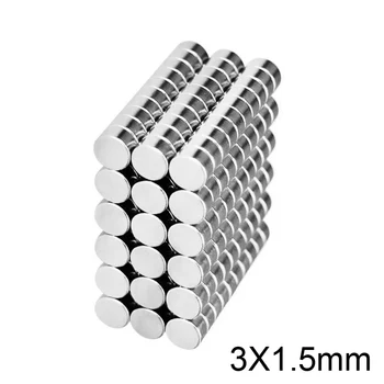 100~5000pcs 3x1.5 mm Galingi Magnetai 3mm x 1,5 mm Nuolatinis Mažas Apvalus Magnetas 3x1.5mm Plonas Neodimio Magnetas Super Stiprus 3*1.5