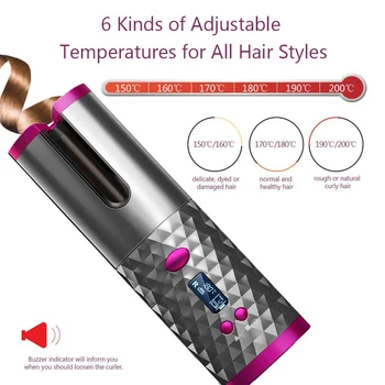 Automatinis Hair Curler Auto Keramikos LCD Garbanoti Geležies Plaukų Dvejoti USB Įkrovimo Bangos Stilius Įrankiai Garbanoti Geležies Lazdelė Oro Curler