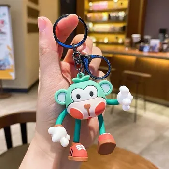 Kūrybos Jogos Beždžionė Keychain Mielas Animacinių Filmų Gyvūnų Automobilio Raktas Grandinę Vaikų Maišelį Pakabukas Priedai Paketų Prižiūrėtojų Raktinę Vaikų Dovanų